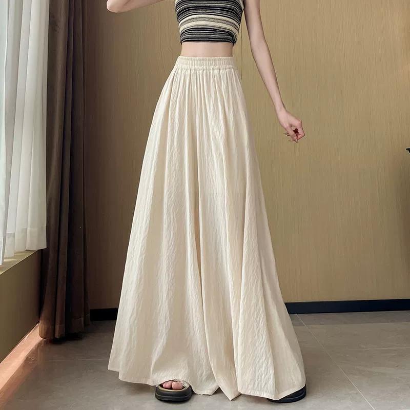 Ice Silk Casual Wide-leg Culottes Women's Summer Thin Section High Waist Thin Loose Drape Big Hems Mopping The Floor Yamamoto Trousers