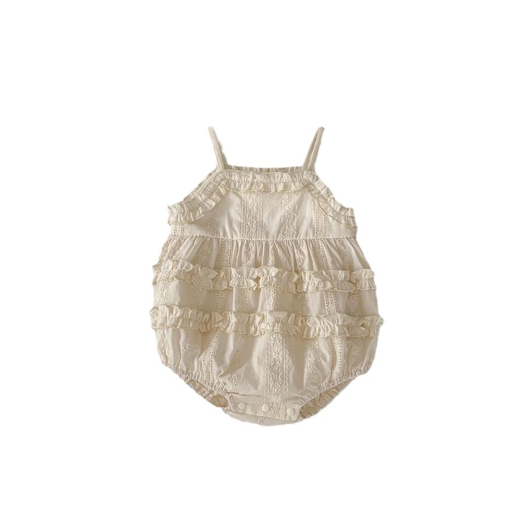 Baby Girl Summer Sleeveless Romper with Ruffles Princess Bodysuit