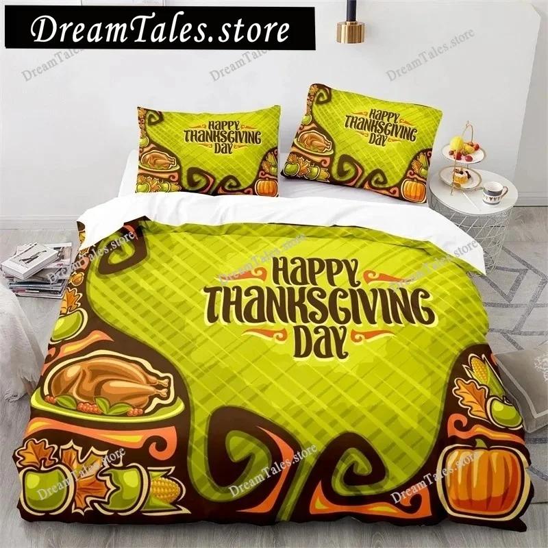 3D Print Thanksgiving Day Bedding Set Boys Girls Twin Queen King Size Duvet Cover Pillowcase Bed Boys Adult Home Textileextile36