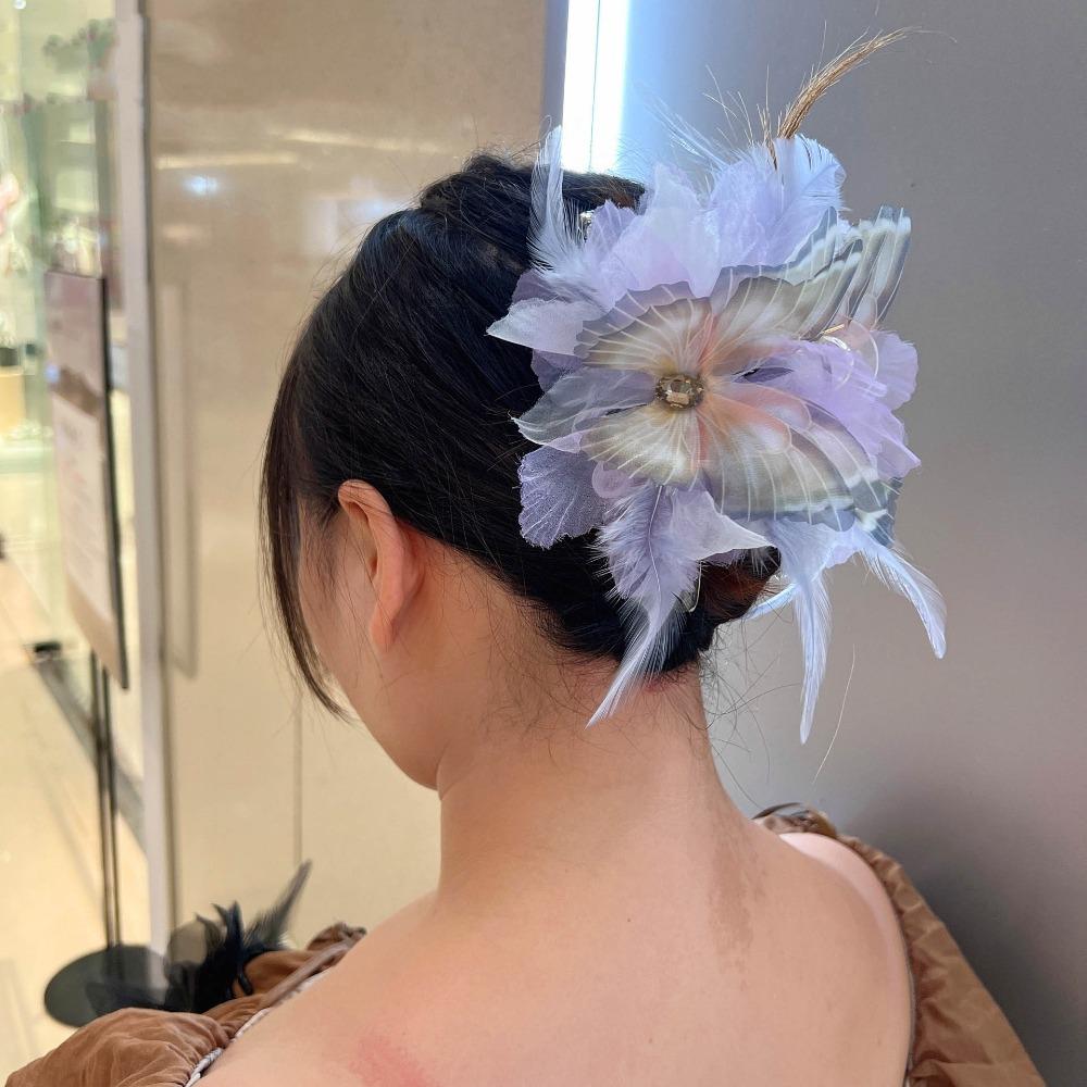 Tassel Grasping Clip Flower Shark Clip Elegant Hair Claw  Girl