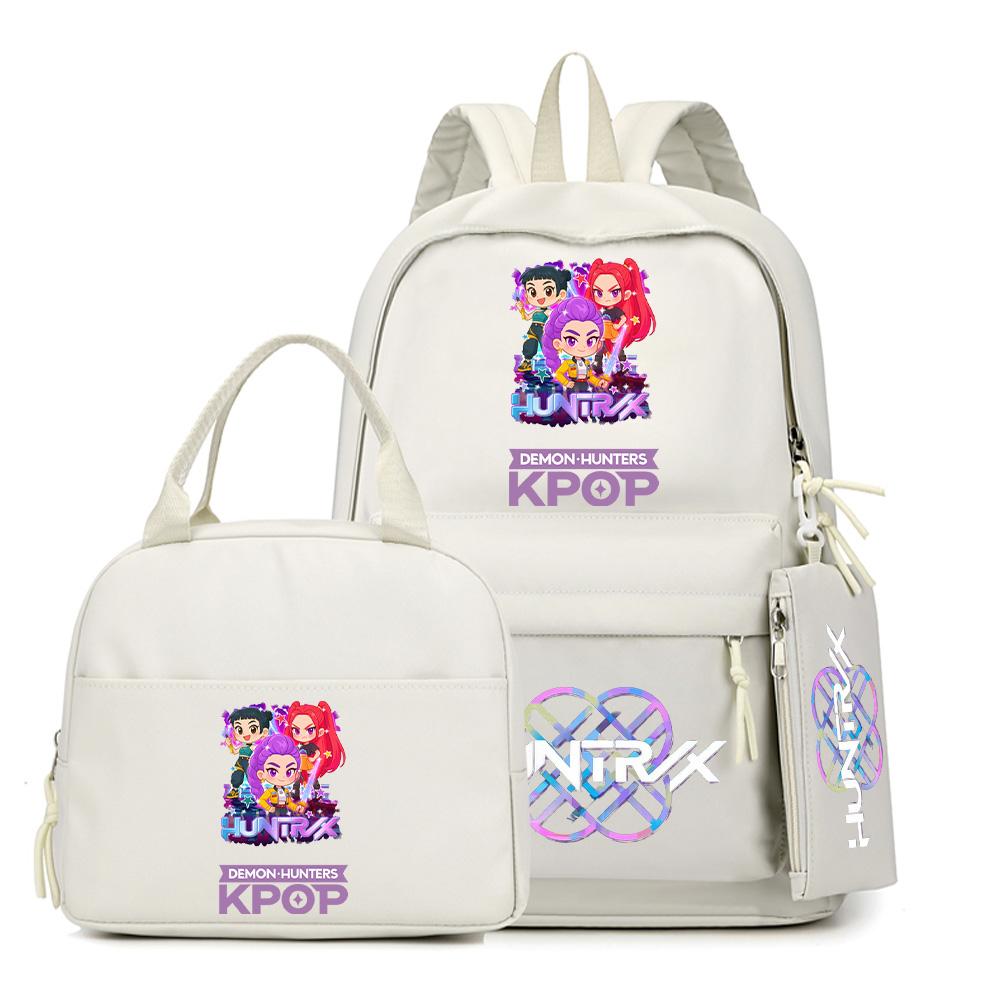 3 шт./набор K-Pop Рюкзак с принтом «Охотники на демонов», с сумкой и пеналом, для подростков, студентов, мальчиков, девочек, школьный рюкзак, сумка для книг, большая вместимость, дорожная сумка