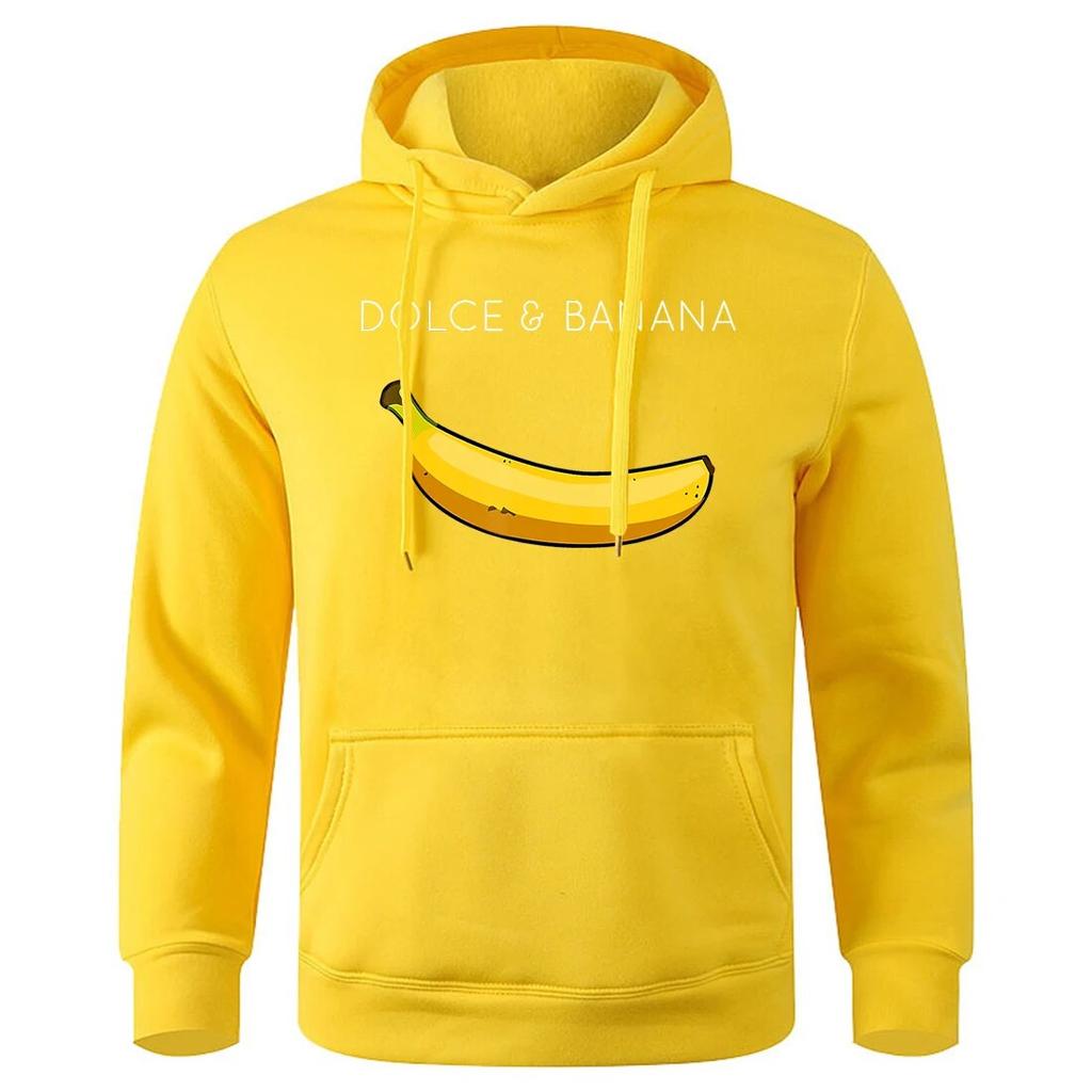 Забавные толстовки с принтом Dolce&Banana, модная новинка унисекс, новинка, толстовка унисекс, базовые повседневные универсальные толстовки, свободные объемные толстовки с капюшоном