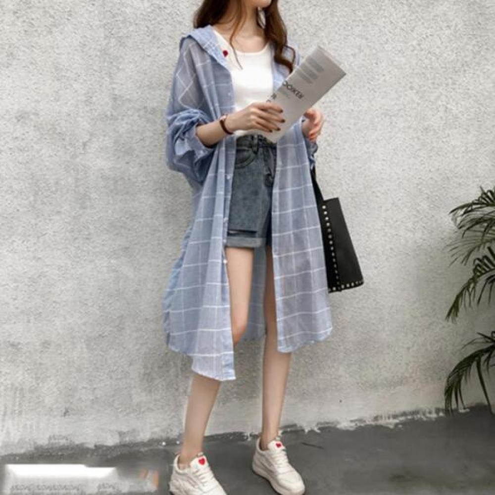 New ArrivalS Open Run Women S Hoodie Shirt Thin dreSS Length Check