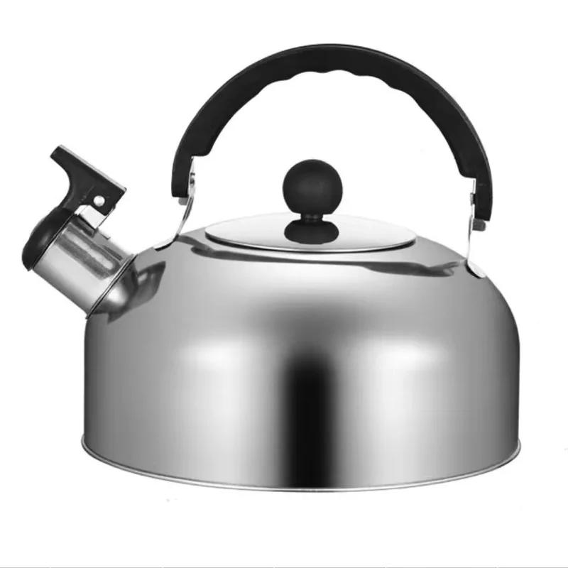 3L Stainless Steel Teapot Whistling Kettle Teapot Stove Gas Water Kettle with Ergonomic Handle for Cooking Camping Trips Outdoor