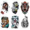 Tiger Wolf Animal Pattern Flower Arm Half Arm Water Transfer Waterproof Tattoo Sticker Simulation Tattoo