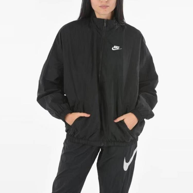 Nike SS23 Куртка на молнии с вышитым логотипом Женская верхняя одежда Черный DM6185-010