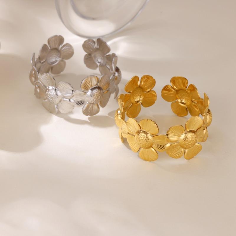 Модный браслет из нержавеющей стали с цветком ветра и надписью «Любовь», женский, с покрытием из K-золота, геометрический, женский браслет, ювелирное изделие, горячая распродажа