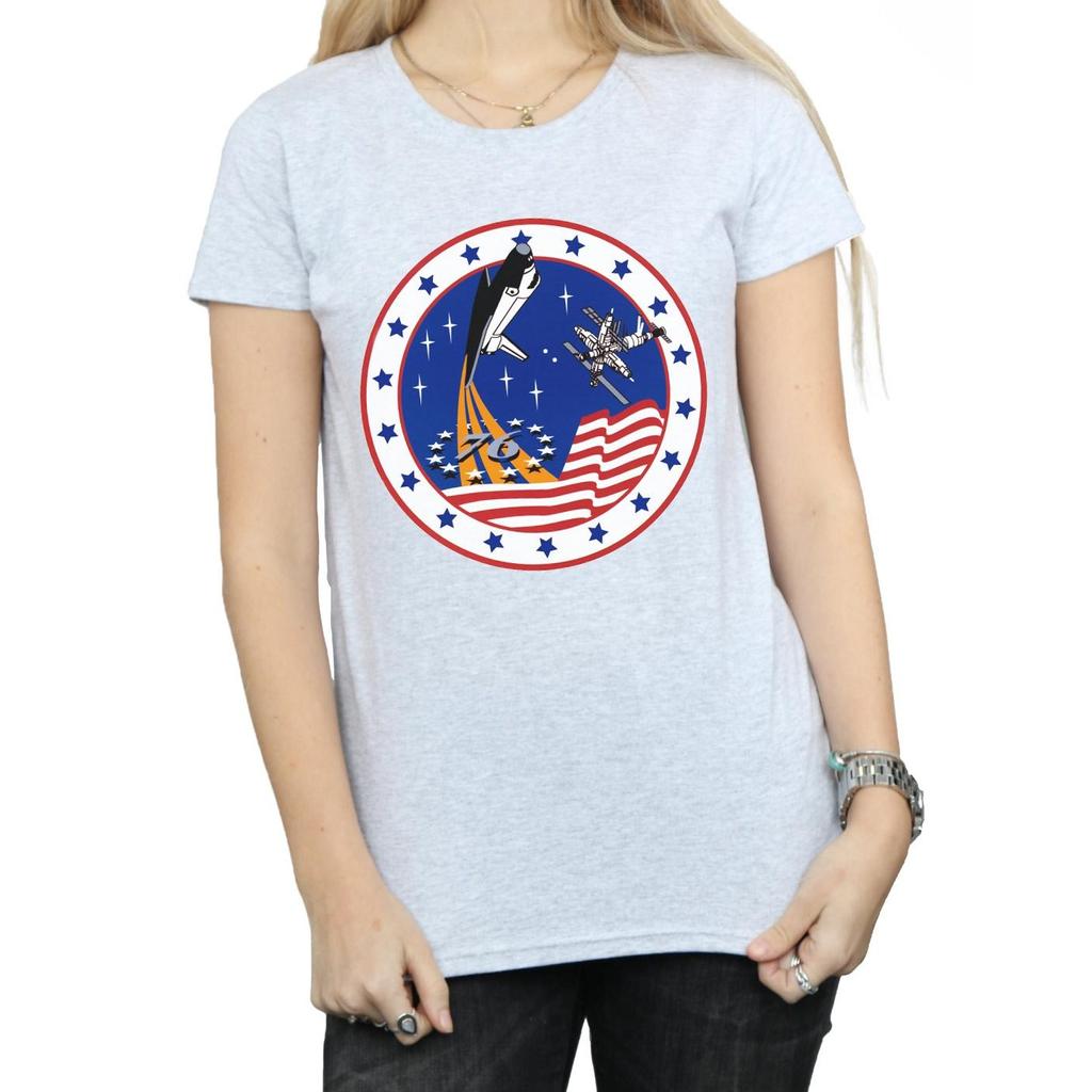 NASA Womens/Ladies Classic Rocket 76 Cotton T-Shirt