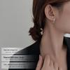 Серьги-кольца Banyan Tree S925 Silver Retro Double Hollow Hoop для женщин - Легкий роскошный дизайн высокого класса