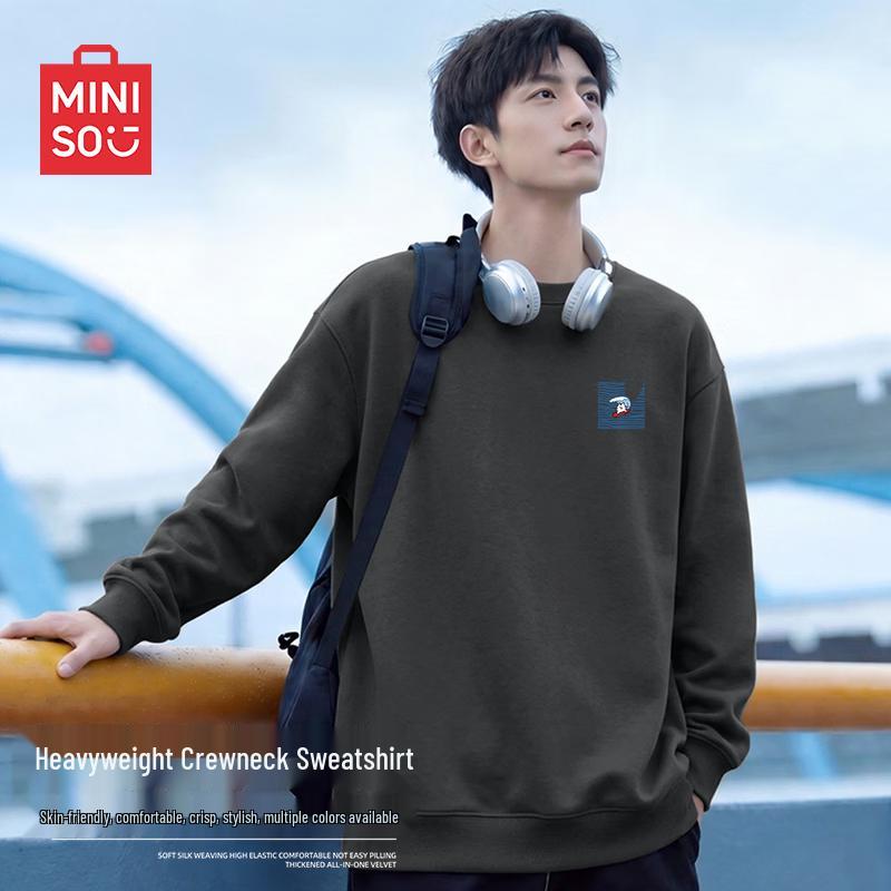 MINISO Мужская свободная толстовка с круглым вырезом