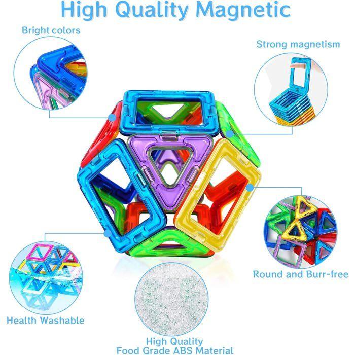 56 Pcs Ensemble De Blocs De Construction Magnétiques,Jouets Éducatifs,Cadeau Parfait Pour Les Garçons Et Les Filles Âgés De 3 À 8