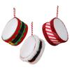 Christmas Drum Hanging Ornament for Tree Decoration Plush Fabric Texture Classic Red Green Colors Festive Eye-Catching Holiday Decor