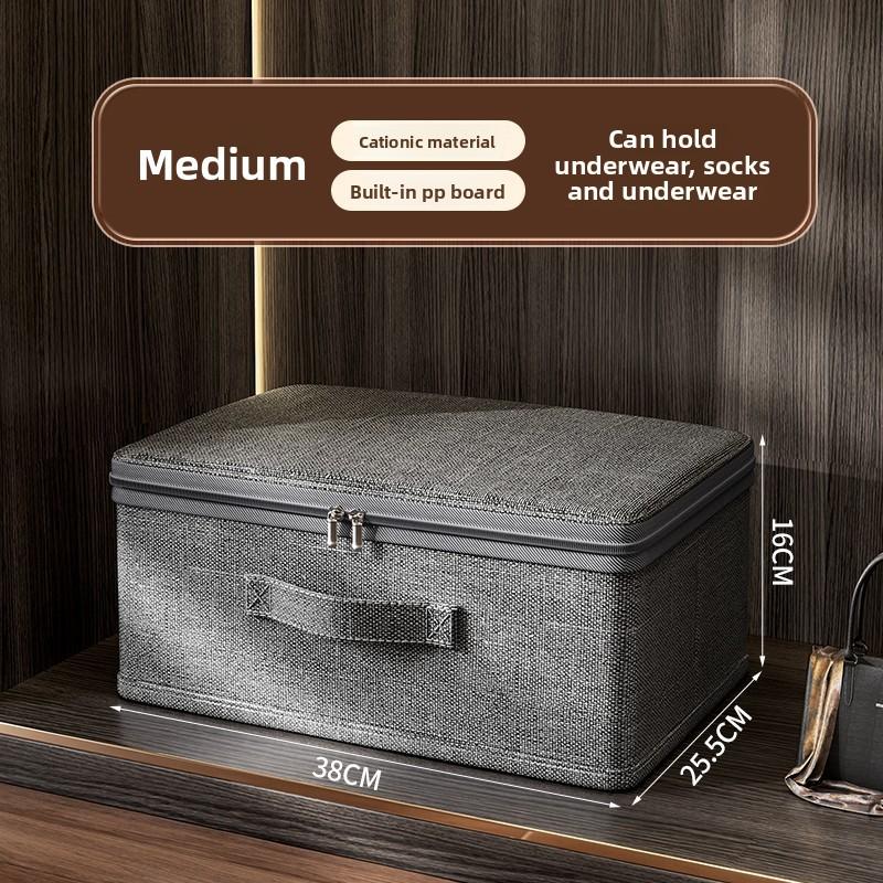 Canvas Storage Bins Set, Foldable Fabric Organizer Boxes with Zipper Lid for Home, Bedroom & Closet, Sort Clothes, Toys