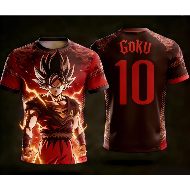 Официальная 3D-печать Dragon Ball Гоку №10 Футбольная майка Тренировочная одежда Для родителей и детей S-6XL 90см-160см Модные футболки
