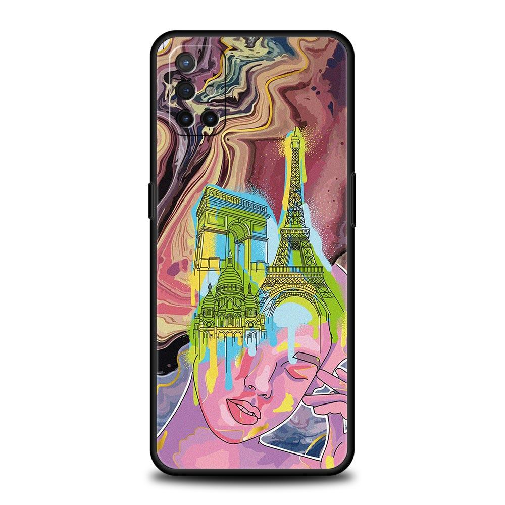 Чехол для телефона OnePlus 10 9 Pro 9T 9R 9RT 8T 8 7 6T 7T Nord 2 CE 5G N200 N10 N100 чехол Paris Art синяя бабочка девушка цветок