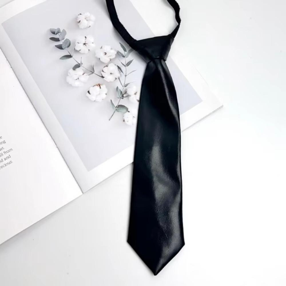 Галстуки из искусственной кожи в студенческом стиле, однотонные, ленивые, в стиле ретро, JK