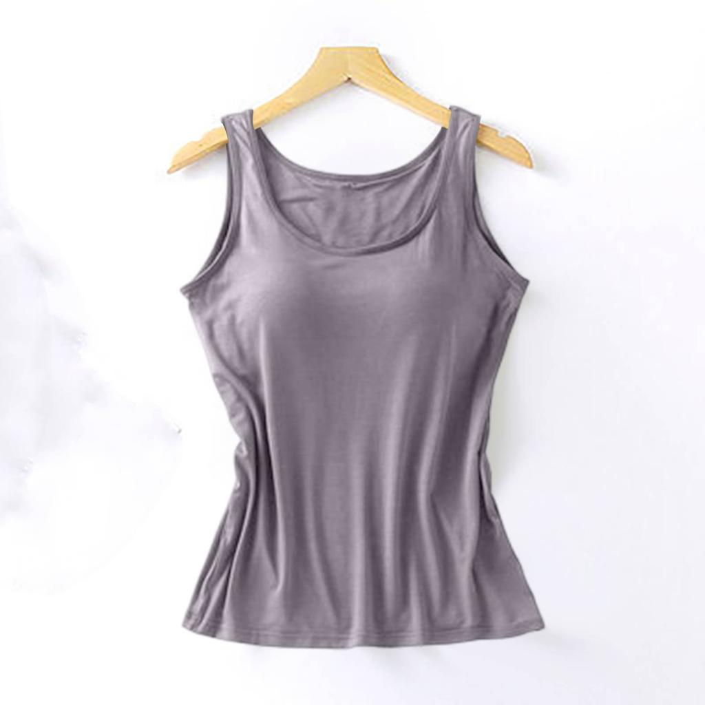 Женская майка-топ без рукавов, женская летняя цельная без стального кольца с нагрудной накладкой