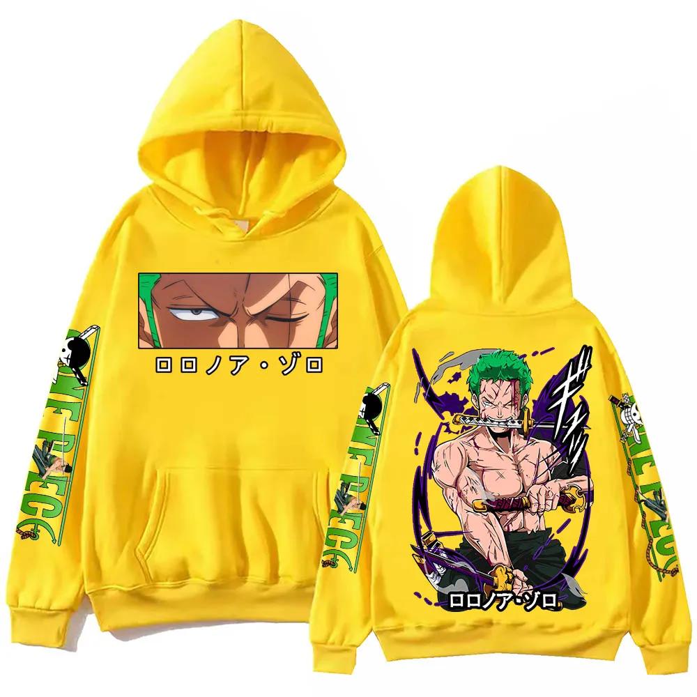 Anime Zoro Hoodie Harajuku Hip Hop Hoodies Men Sweatshirts Hooded Pocket Streetwear Clothes Pullover Tops Sweatshirt Gift