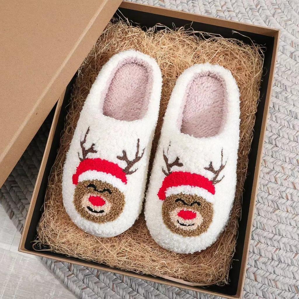 2025 Lovely Cat Embroidery Stuffed Slippers Home Men Women Furry Shoes 2024 Autumn Winter Fur Slides Fuzzy Fun Animal Pet Slippers