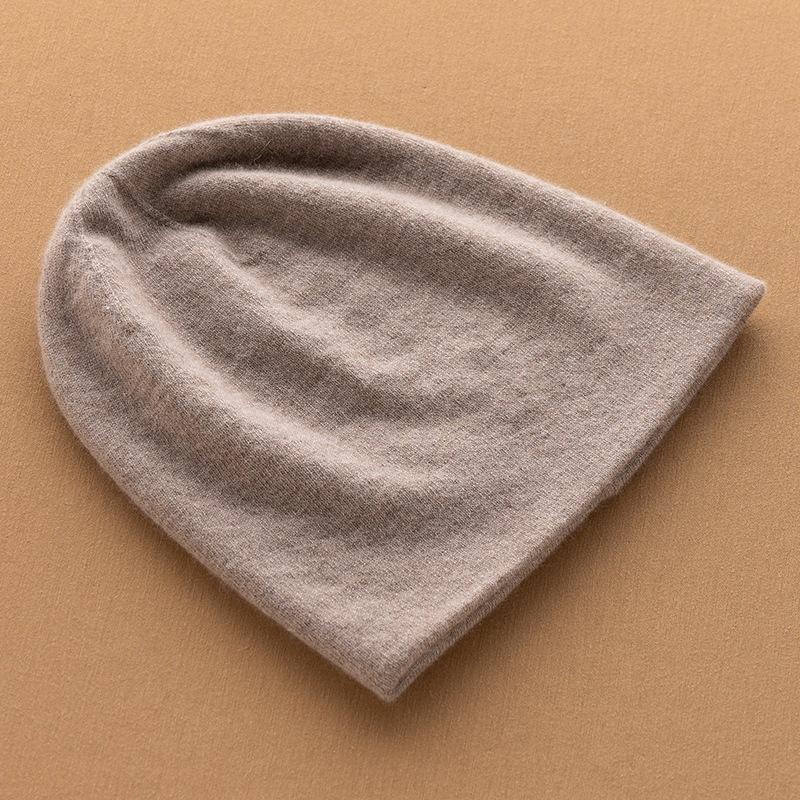 Women's 100% Pure Cashmere Hat: Warm, Double-Layered, New Color Yarn for Autumn and Winter.
