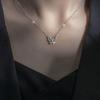 Korean Popular Sweet Diamond-Encrusted Butterfly Pendant Necklace, Temperament Female Collarbone Chain