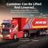 New WLtoys 6408 1/64 2.4GHz Remote Control Container Truck Toy with LED Lights, 3 Adjustable Speed Levels, Boys' Gift