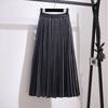 Large Size Women's Skirt Gold Velvet A Word Cover Crotch Pleated Skirt