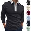 Мужская модная футболка с застежкой-молнией и длинными рукавами, пуловер с лацканами, блузка