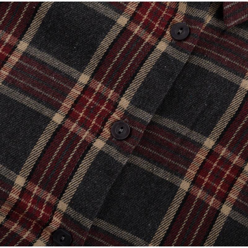 Свободная клетчатая рубашка с длинным рукавом и полуюбка, универсальный женский комплект с отложным воротником и широким поясом, весна 2025 г.