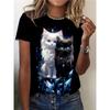 Women's T Shirt Animal Cat 3d Print Summer Tops Short Sleeve Tee Cute Girl Streetwear Female Oversized Clothing Pullover T-Shirts