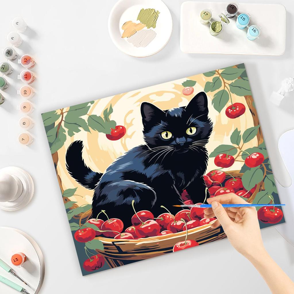 RUOPOTY Рамка с милым котом, сделай сам, картина по номерам, настенная художественная картина, домашний декор, акриловая краска по номерам для подарка, 40x50 см