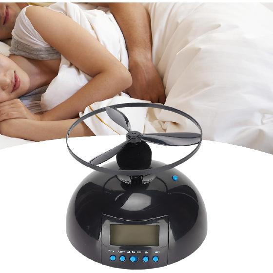 Novelty Digital LED Alarm Clock,Gadget Run Away Flying Alarm Clock for Bedroom/Office/Home/School,Rolling Helicopter Chopper Propeller Clock Creative