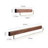 Black Walnut Wood Towel Rack Wall Mounted Retro Towel Bar Wooden Holder Brass Towel Rail Brass Hooks for Bathroom Kitchen