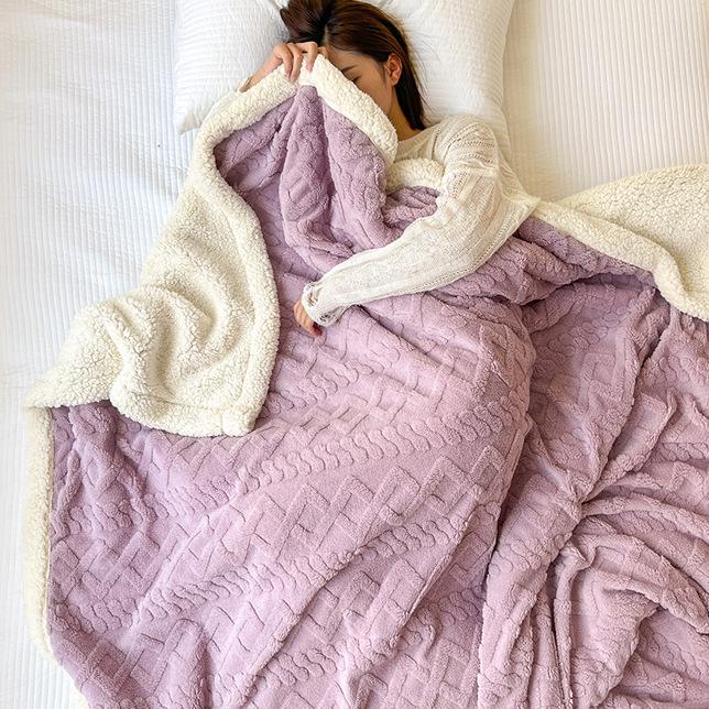 Плотное фланелевое одеяло из овечьей шерсти кораллового флиса - универсальное для дивана, офисной шали или чехла для кондиционера