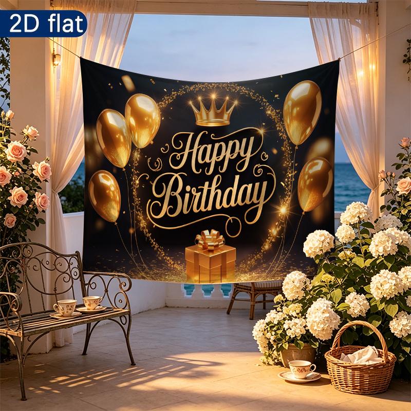 Party Backdrop Birthday Balloon Crown Photo Booth Background Front Door Decor