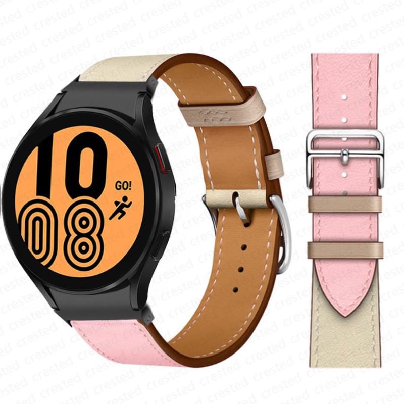20mm Band For Samsung Galaxy Watch 6 4 classic/5 Pro 44mm 40mm 47mm 43mm 45 No Gaps Leather Bracelet Correa Galaxy Watch 6 Strap