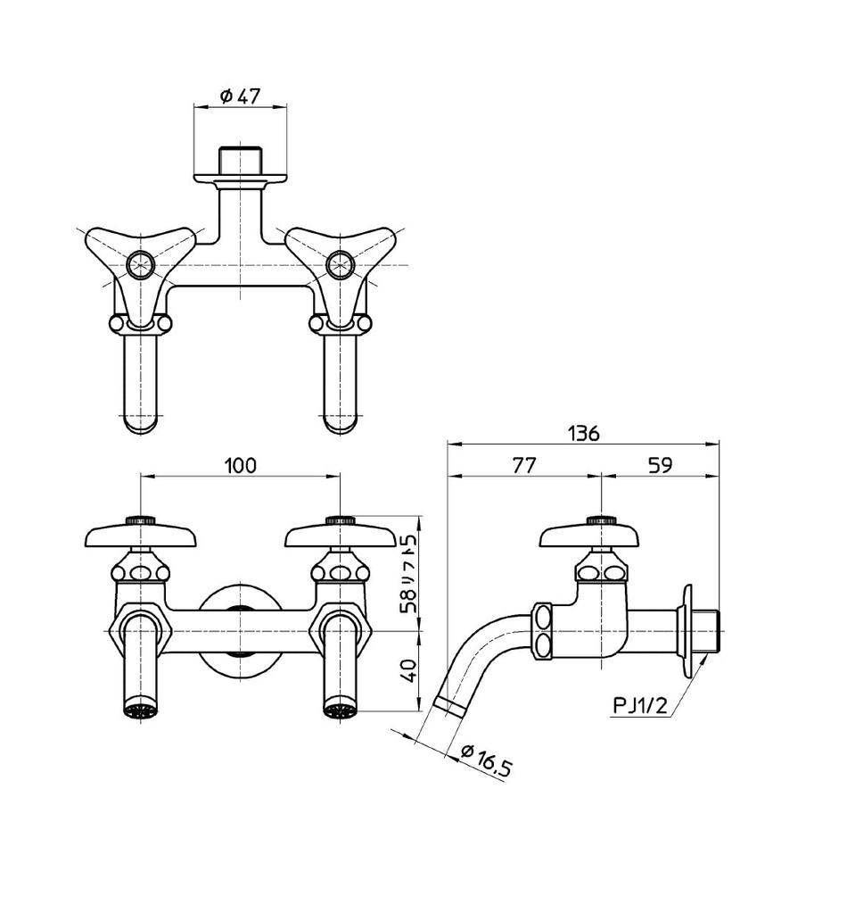 Компания SANEI Смеситель Sanei для дома с вращающимся изливом и подачей стандарта JIS (прежнее название Производство) Двухходовой кран, труба, сиденье, полив, садоводство,