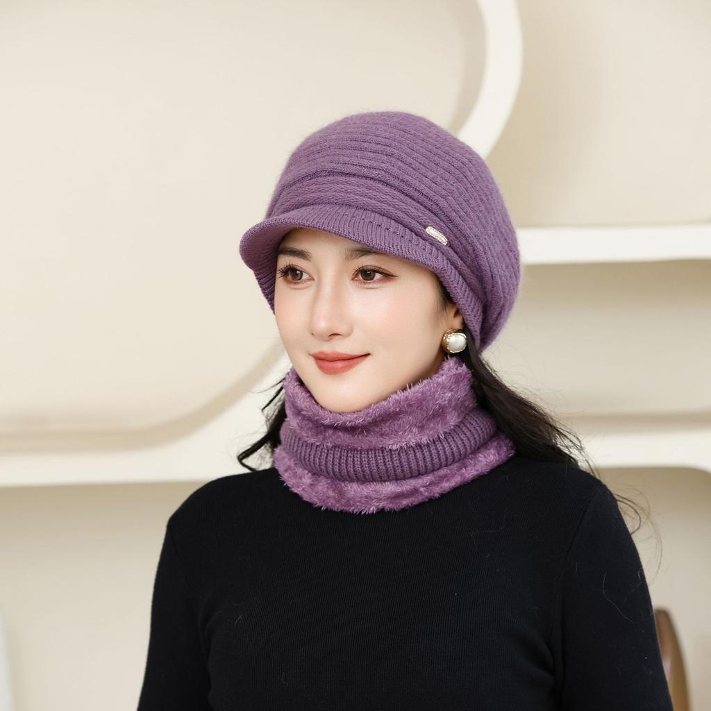 Новая осенне-зимняя шляпа для пожилых мужчин и женщин, вязаная, универсальная, теплая и повседневная, из кроличьего меха, утолщенная, модная шерстяная шляпа-котелок, бабушкин стиль