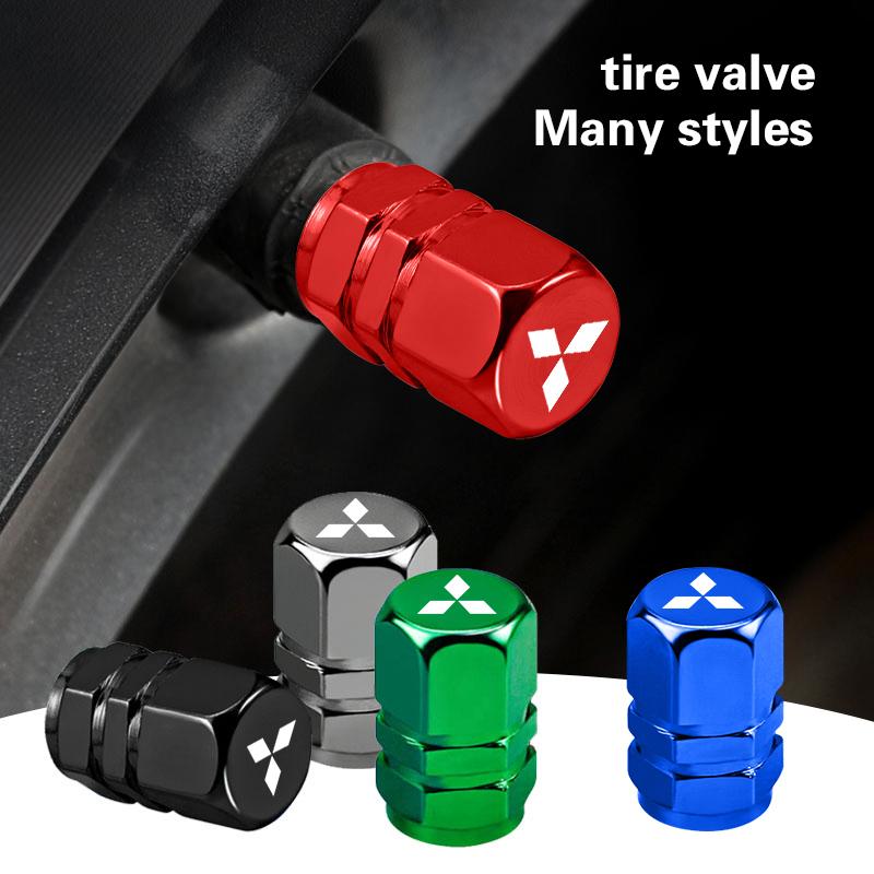 4Pcs Car Wheel Tire Valve Caps Tyre Stem Dust Proof Cover For Mitsubishi ASX L200 Eclipse Cross Outlander Pajero Xpander Lancer vhzh95
