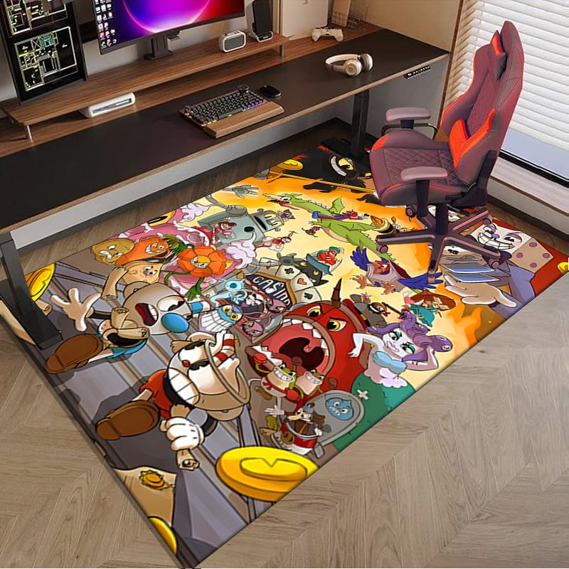 Adventure In The Cup-head Carpet, Chair Rug,Rug for Office Bedroom living rooms, Doormat decor Fan Gift Christmas Gift