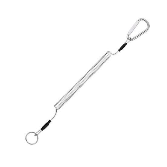 Страховочный шнур с карабином, многофункциональный, для активного отдыха, лодочный, рыболовный, с зажимом, ремешок, сверхпрочный, выдвижной, спиральный трос