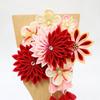 Хагоита Украшение для волос Хагоита с красной хризантемой 21 см для девочек Дизайн Цумами-дзаику, 3-57, Подставка, Высокий,