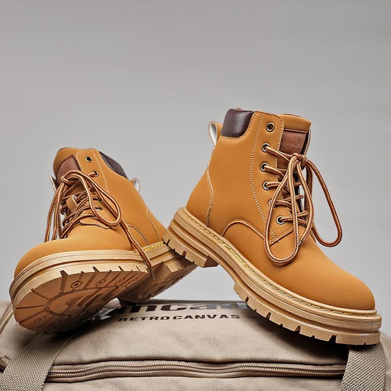 Модные мужские ботинки Модные высокие ботинки Повседневные ботинки для активного отдыха Нескользящие походные ботинки для мужчин Ботинки на платформе со шнуровкой Botas Masculinas