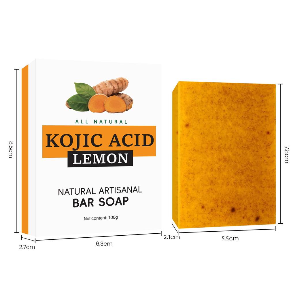 European & American Turmeric & Lemon Kojic Acid Ginger Soap - Cleansing Handmade Bath Soap