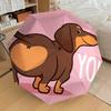 1pc Dachshund Heart Love Pet Umbrella with Plastic Handle,Suitable for All Seasons Home Travel Outdoor UmbrellaDD324