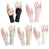Women Open Fingered Gloves Cool Breathable Sun UV Protector Golf Glove Ice Silk Hollow Palm Elastic Left & Right Hand