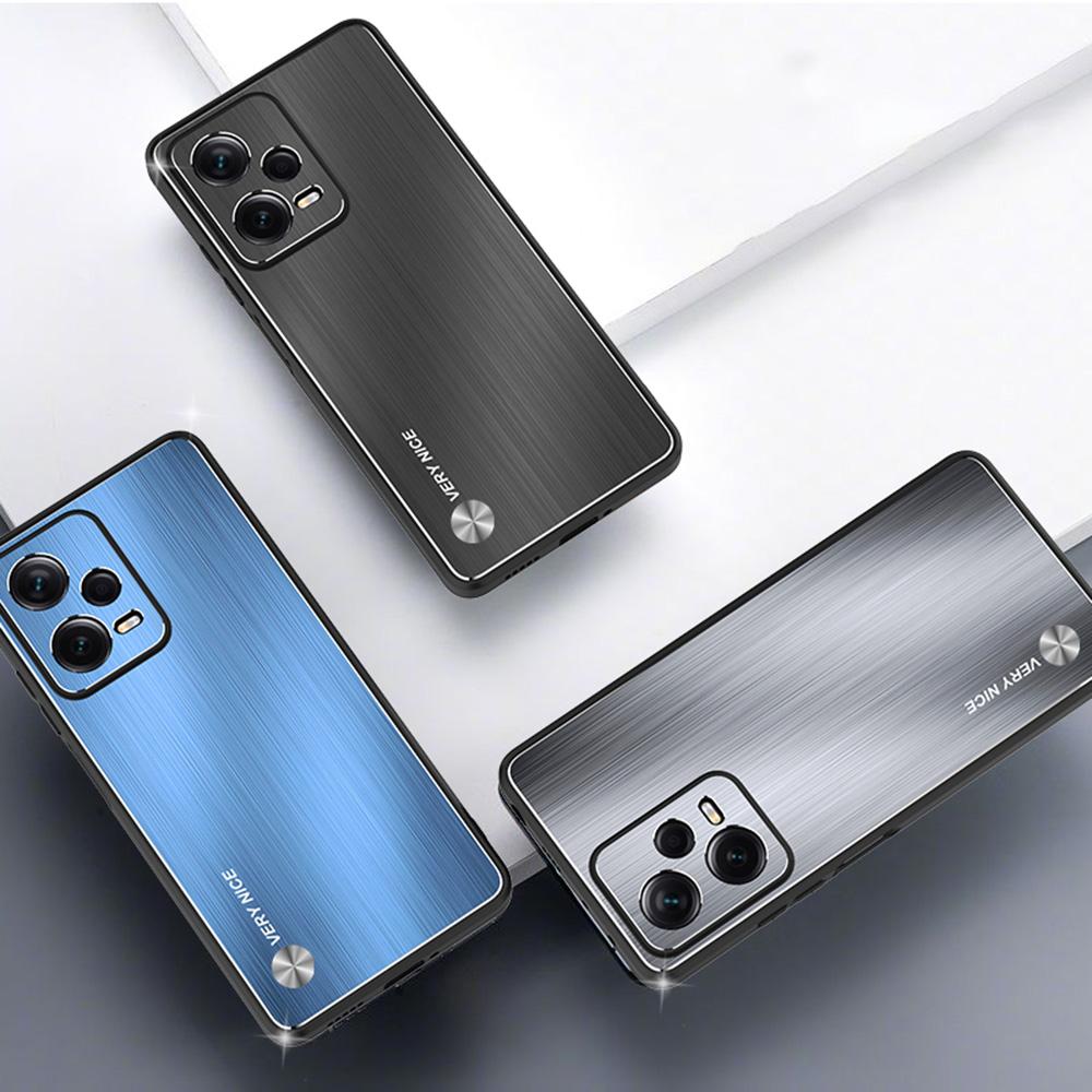 Чехол для телефона Xiaomi Redmi Note 12 Pro+ 5G, TPU бампер, задняя панель из алюминиевого сплава, матовый чехол для телефона