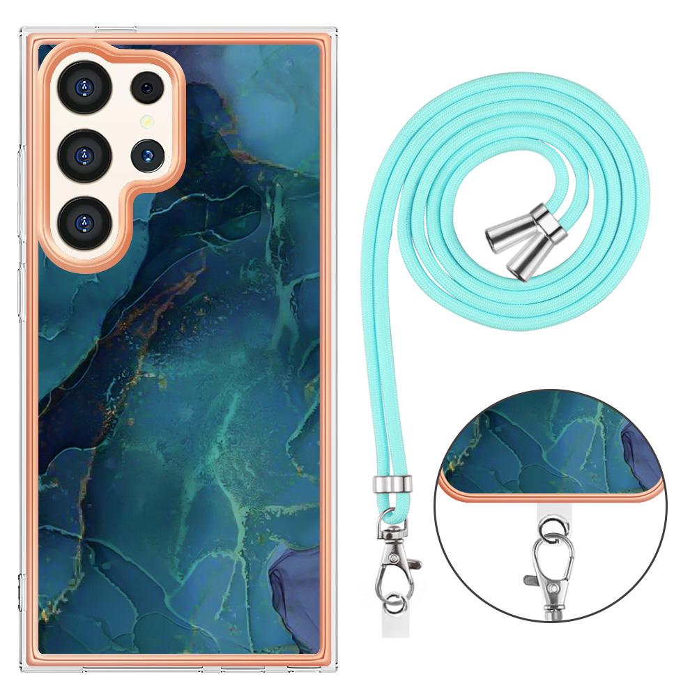 Ремешок со съемной пряжкой из зеленого мрамора, кольцо против падения или мягкий чехол для телефона с гладким дизайном для Samsung iPhone Redmi Oppo Moto Honor Google Sony...