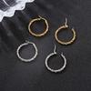 Trendy European & American Stainless Steel Twisted Wire Earrings for Women - Geometric Design