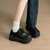 Черные туфли на платформе-маффине из маленькой кожи, женские летние 2025, новые, французские ретро, японские, британские короткие лоферы